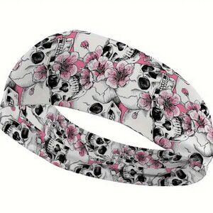 Chic Floral Skull Print Headband